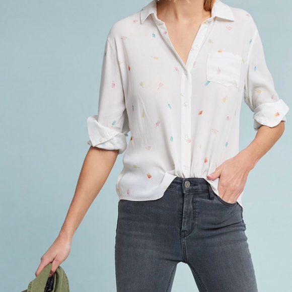 Rails White Printed popsicle Button-Up Shirt - Picture 1 of 8